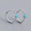 Simple S925 Sterling Silver Twisted Teardrop Hoop Earrings NS9884-5-1