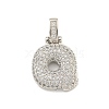 Brass Micro Pave Clear Cubic Zirconia Pendants KK-B099-01P-Q-1