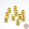 Real 24K Gold Plated Sterling Silver Round Beads X-STER-E040-01A-1