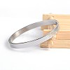 Tarnish Resistant Carve Rhombus 304 Stainless Steel Bangles BJEW-H0003-24A-1