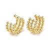 Rack Plating Brass Triple Lines Cuff Earrings EJEW-D073-05G-1