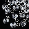 Faceted Transparent Glass Charms GLAA-T024-04L-1