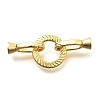 Flat Round Rack Plating Brass Fold Over Clasps KK-S508-11G-1