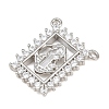 Brass Micro Pave Clear Cubic Zirconia Pendants KK-CBA6A75-48D-P-2
