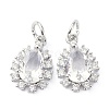 Brass Cubic Zirconia Charms ZIRC-C022-10P-1