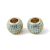 Brass Micro Pave Sky Blue Cubic Zirconia European Beads CU-CBA9CBD-04G-1