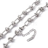 304 Stainless Steel Kont Link Chain Necklace for Men Women NJEW-P269-02P-3