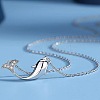 Alloy Crystal Rhinestone Whale Pendant 201 Stainless Steel Cable Chain Necklaces for Women WG0EF37-01-2