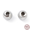 Rhodium Plated 925 Sterling Silver Beads STER-K173-01B-P-1