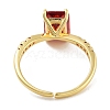 Rectangle Rack Plating Brass Micro Pave Cubic Zirconia Solitaire Ring RJEW-Z059-10G-02-3