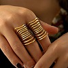 304 Stainless Steel Hollow Multilayer Finger Rings for Women RJEW-Z086-03G-1
