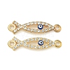 Alloy Blue Enamel Evil Eye Connector Charms ENAM-S003-03A-1