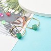 Heart Natural Green Aventurine Beads Earrings for Girl Women EJEW-JE04638-03-2