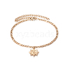 Rose Gold Tone Staniless Steel Figaro Chain Fashion Sun Charm Bracelets for Women QC6549-1