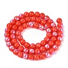 Electroplate Opaque Glass Beads Strands EGLA-Q132-6MM-01C-05-2