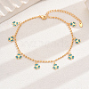 Fashionable Brass Enamel Flower Pendant Anklets for Women KA8156-2-3