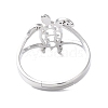 304 Stainless Steel Hollow Out Tortoise Adjustable Ring for Women RJEW-I097-02P-3