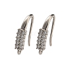 Rack Plating Brass Pave Cubic Zirconia Earring Hooks KK-O143-17P-1