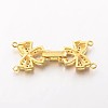 Bowknot Brass Micro Pave Cubic Zirconia Fold Over Clasps ZIRC-I014-67G-FF-2