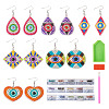 DIY Diamond Acrylic Evil Eye Theme Earrings Kit DIY-TA0005-71-8