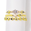 3Pcs 3 Style Resin Evil Eye Braided Bead Bracelets Set BJEW-JB08812-8