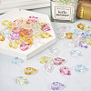  225 Pcs 9 Colors Transparent Acrylic Linking Rings MACR-TA0001-30-14