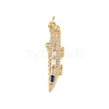 Brass Micro Pave Cubic Zirconia Pendants KK-E111-39G-02-1