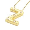 Brass & Plastic Pearl Letter Pendant Box Chain Necklaces for Women NJEW-U017-01G-26-2