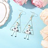 2Pair Girl with Triangle Brass Glass Seed Beads Dangle Earrings EJEW-MZ00453-3