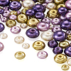 Cheriswelry 12 Strands 12 Styles Baking Painted Pearlized Glass Pearl Round Bead Strands HY-CW0001-03B-21