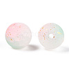 Frosted Baking Painted Crackle Glass Beads with Glitter Powder DGLA-T004-6mm-01F-2