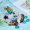 120Pcs 6 Colors Two Tone Acrylic Linking Rings OACR-FH0001-036-4