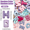 50Pcs Printed Opaque Acrylic European Beads MACR-SP0002-21C-2