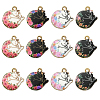 40Pcs 4 Styles Alloy Enamel Pendants ENAM-CJ0004-06-1