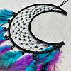 Iron Woven Web/Net with Feather Pendant Decorations PW-WGCA487-01-2