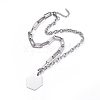 Non-Tarnish 304 Stainless Steel Paperclip Chains & Cable Chain Jewelry Sets SJEW-K153-56P-2