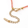 Natural Shell Letter Pendant Necklaces NJEW-JN03305-03-3