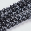 Natural Snowflake Obsidian Beads Strands X-G-G515-6mm-01-1