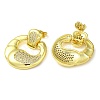 Double Corn Brass Dangle Stud Earrings with Cubic Zirconia EJEW-G373-02G-2