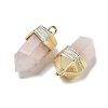 Natural Rose Quartz Faceted Pendants G-G181-03G-04-2