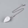 Natural Quartz Crystal Dowsing Pendulum Pendants AJEW-N005-02A-1