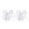 4-Petal Transparent Acrylic Bead Caps FACR-T001-09A-4