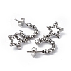 Non-Tarnish 304 Stainless Steel Hollow out Star Dangle Stud Earrings for Women EJEW-I284-22P-2