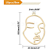 Brass Open Back Bezel Pendants KK-BC0006-35G-2