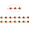 Heart Handmade Brass Glass Link Chains CHC-M024-04G-02-2