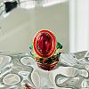 Oval Lab Grown Red Corundum Rings FS-WG323B2-01-4