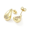 Teardrop Rack Plating Brass Cubic Zirconia Stud Earrings for Women EJEW-B047-02G-01-2