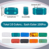 1000pcs 10 Colors Opaque Acrylic Slide Charms OACR-SC0001-37A-2