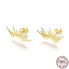 925 Sterling Silver Stud Earrings EJEW-AA00271-31G-3