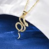 Brass Snake Pendant Cable Chain Necklaces for Women NJEW-S438-01A-G-3